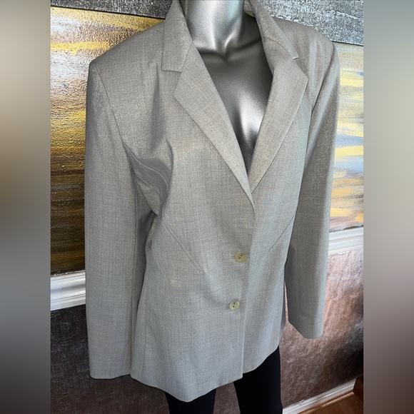 Nordstrom’s Garfield & Marks Light Tan and metallic Jacket Size 14 - Picture 4 of 9